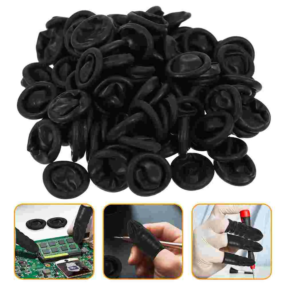 100 Pcs Anti-static Finger Cot Tough Small Protector Multi-function Wear-resistant Cover Rubber Accessory