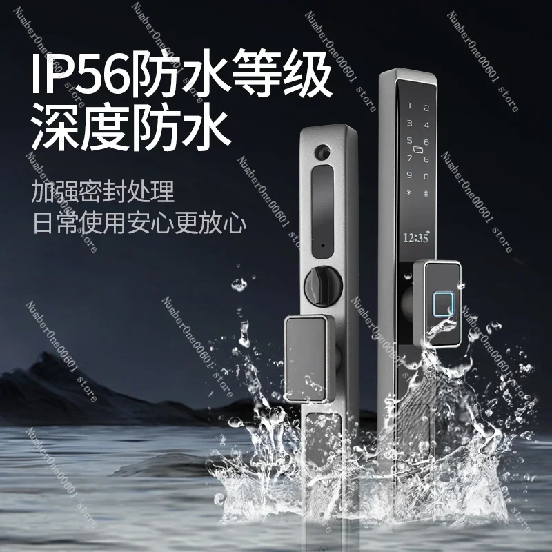 Fingerprint Password Lock Glass Sliding Sliding Sliding Door Garden Outdoor Waterproof Narrow-sided Smart Electronic Lock