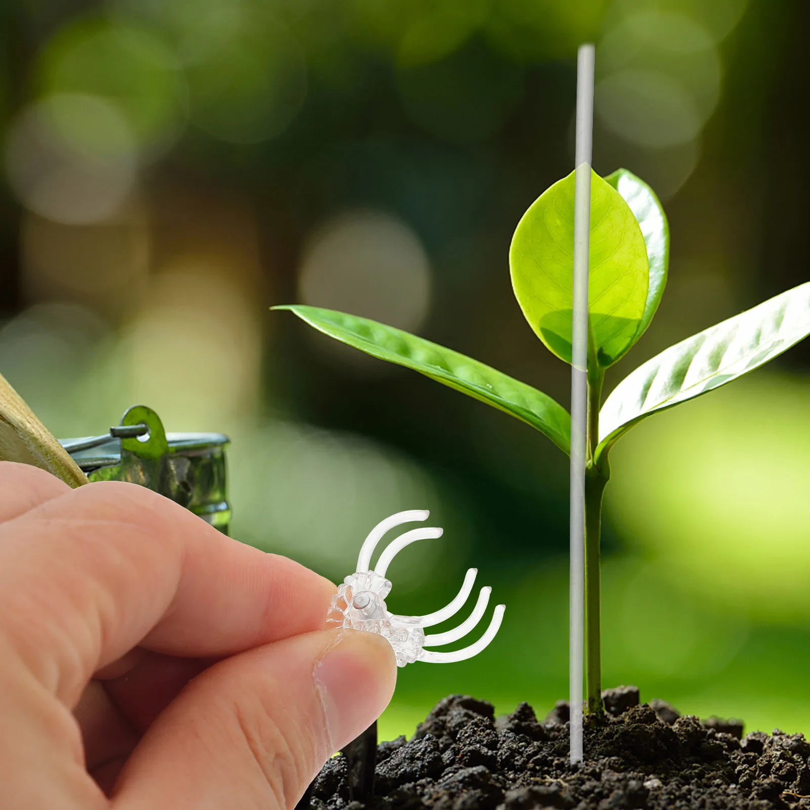 

1Set Acrylic Transparent Plant Stake Stem Support Pole Vine Climbing Stake Plant Clips Garden Accessory Stem Support Pole