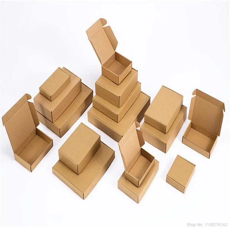 10pcs High Quality Cowhide Corrugated Box Clothes Packaging Small Gift Box Wig 3 Layer Corrugated Box