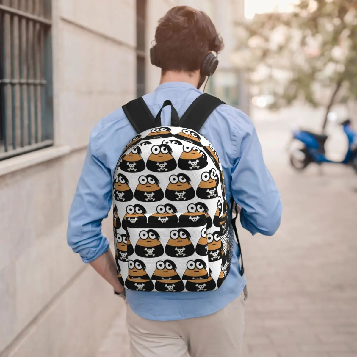 Emo Goth Pou Meme Brown Alien Baby Mobile Pet Backpack Student BookBag Kids School Bag Computer Shoulder Bags for Men Women