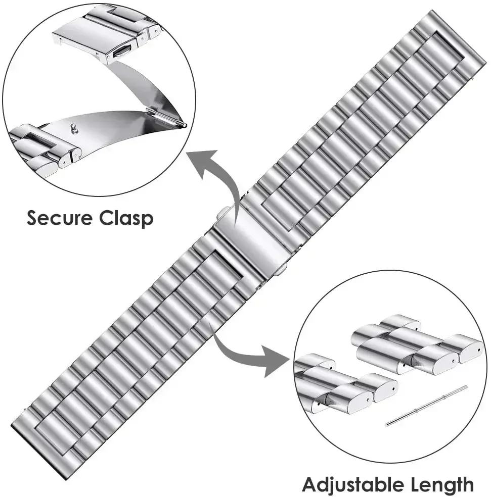 22mm 20mm Stainless Steel Metal Strap for Redmi Watch 5 Active Bracelet Wristband Accessories for Redmi Watch 5 Lite Watchband