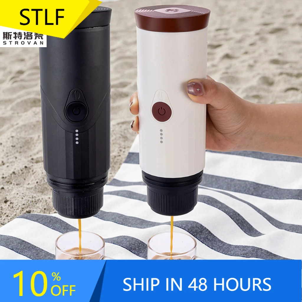 

STLF Portable Mini Automatic USB Rechargeable Coffee Maker Pod Coffee Machine for Car RV Use for Office Outdoor Serving