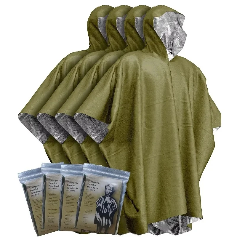 Emergency raincoat PE first aid blanket thermal blanket first aid raincoat portable sleeping bag outdoor camping emergency tent