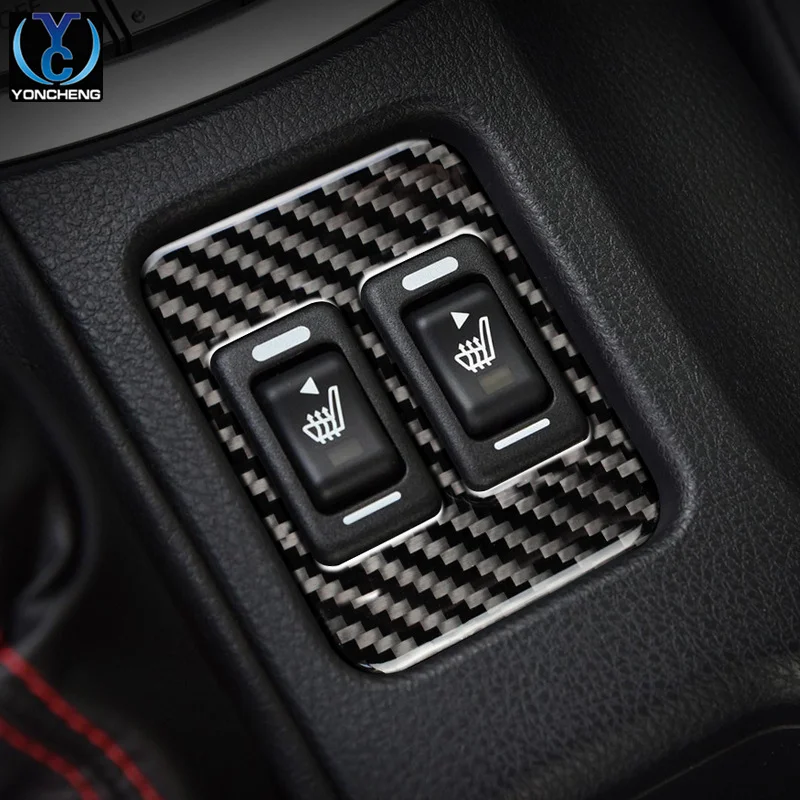 

For Subaru BRZ Toyota 86STI GT TRD Seat Heating Button Affixed with Carbon Fiber Interior Patch