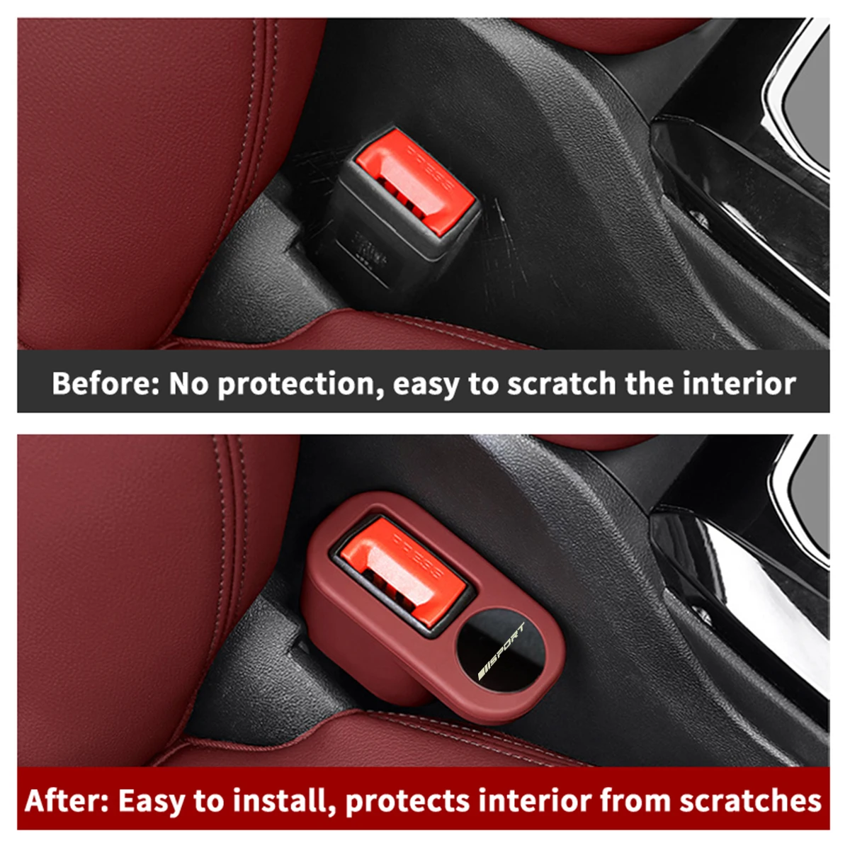 Anti Scratch Car Seat Belt Socket Cover For Audi For Mercedes Benz For VW For Ford Car Interior Accessories view 6