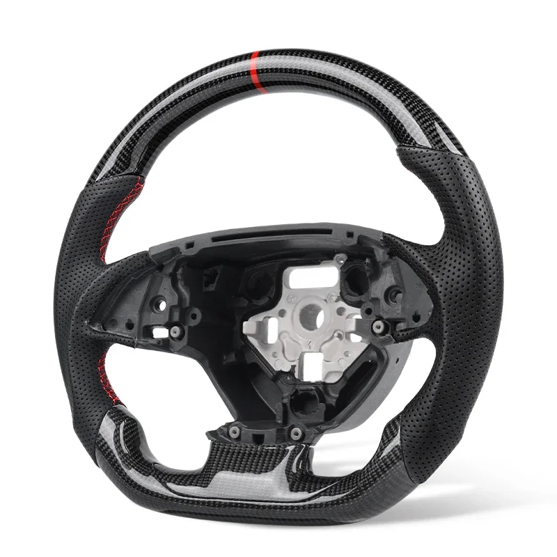 3K Real Carbon Fiber Steering Wheel For Chevrolet Corvette C7 Z06 2014 2015 2016 2017 2018 2019 Perforated Leather Racing Wheel