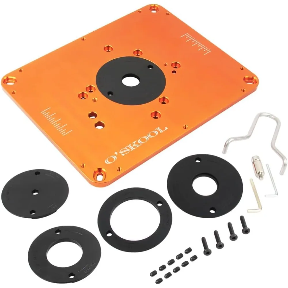 

Precision Aluminum Router Table Insert Plate, Router Templates With Pre-Drilled Adapt to Multiple Routers of Different Model