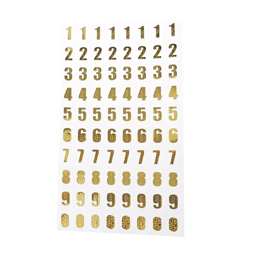 2X Metallic Gold Modern Stickers Scrapbooking DIY Album Card Crafts Number