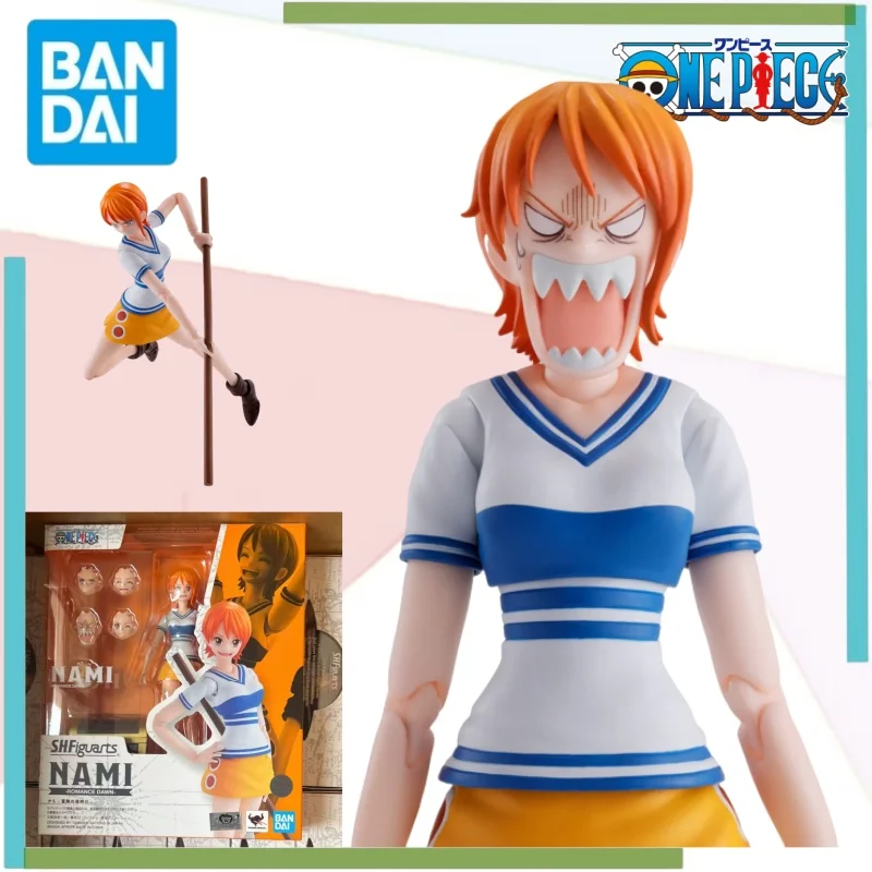 

Bandai Original Anime Model Action Figure One Piece SHF NAMI Toys For Kids Christmas Gift Collectible Model Ornaments
