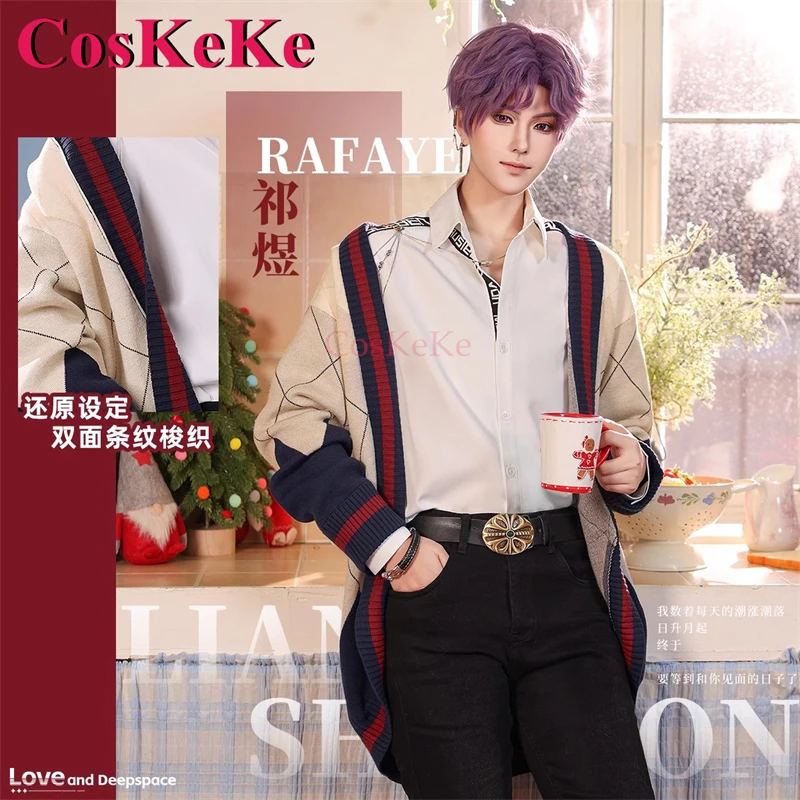 CosKeKe Rafayel Cosplay Game Love And Deepspace Costume Asymmetrical Romance Handsome Sweaters Shirt Party Role Play Clothing