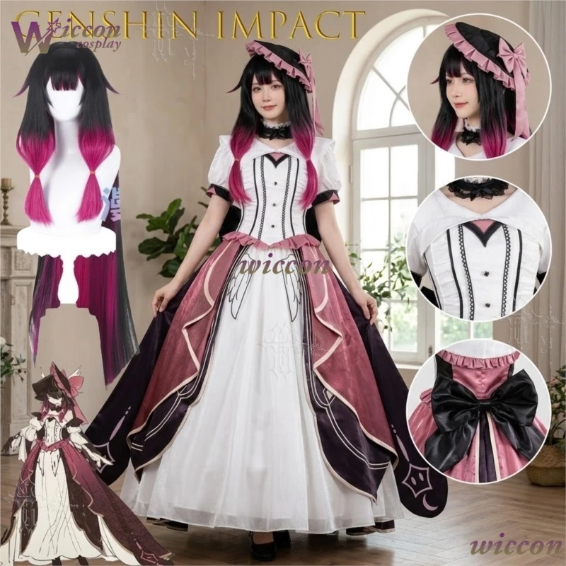 Genshin Impact Columbina Damselette Old Design Cosplay Costume Anime Comic Con Role Play Women Outfit Full Set Halloween party