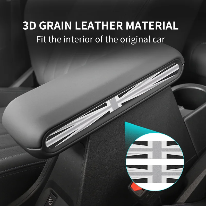 Car Armrest Box Side Stripe Sticker For BMW Mini Cooper S F65 F66 2024 2025 PU Leather Car Interior Decoration Accessories