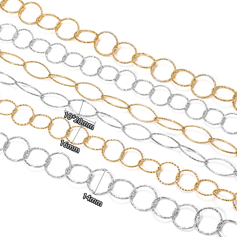 1 Meter Edelstahl 14mm 16mm Rundösenketten, handgefertigte Halskettenkette für Armbandzubehör, DIY-Schmuckherstellung – Detail 3