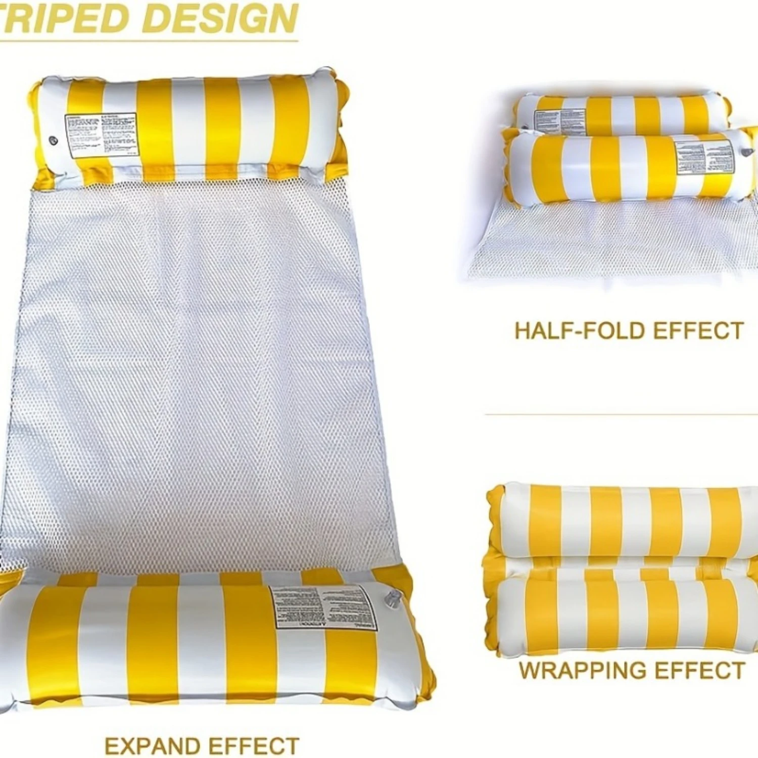 1pc Portable 4-in-1 Floating Mat, Floating Bed, Water Mat & Pool Float Bed, Multifunctional Lounge Chair with Floating Design, P