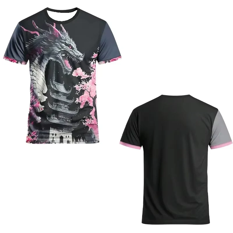 Herren-Fußballtrikot im japanischen Stil mit Drachen- und Kirschblütenmotiv, atmungsaktiv, schnelltrocknend, für Sportliebhaber und Liebhaber japanischer Kultur, perfektes Geschenk – Detail 7