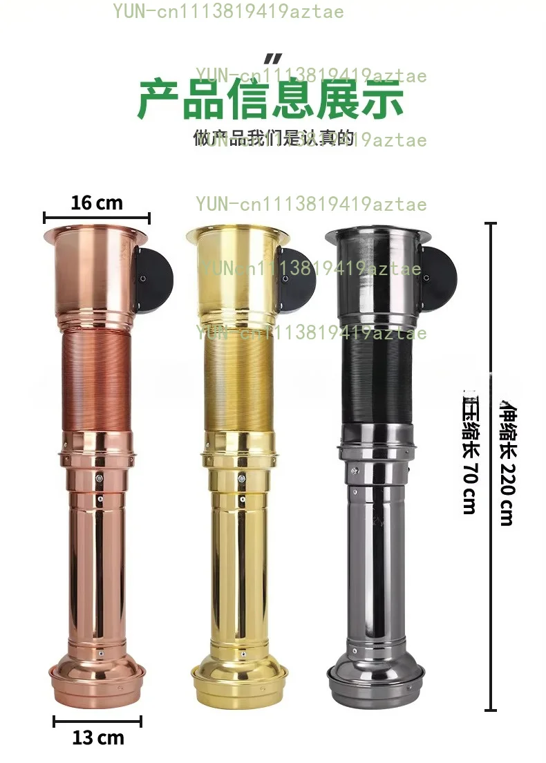 Commercial Korean BBQ Exhaust System Smoke Extractor Straight Exhaust Fan,Stainless Steel Telescopic Duct Smoke Ventilation Hood