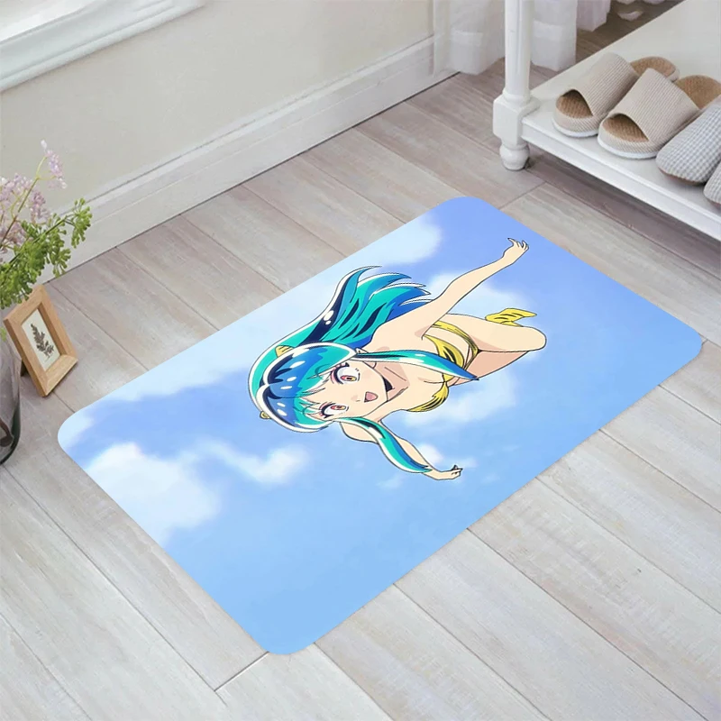 Urusei Yatsura Anime Floor Mat Rugs Aesthetic Room Decoration Balcony Doormat Entrance Door Carpets Home Kitchen Rug Foot Carpet