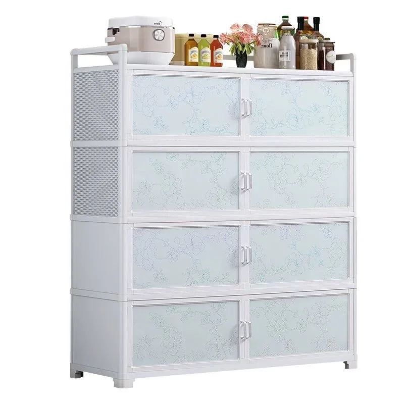 

Kitchen Shelf Storage Kitchen Cabinet Aluminum Alloy Cupboard Multifunctional Locker Simple Cabinet