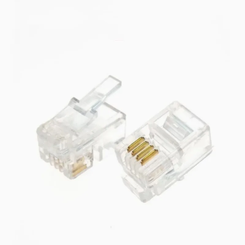 50pcs Telephone Crystal Head RJ11 4P4C 6P6C 8P8C Telephone Internet Connector
