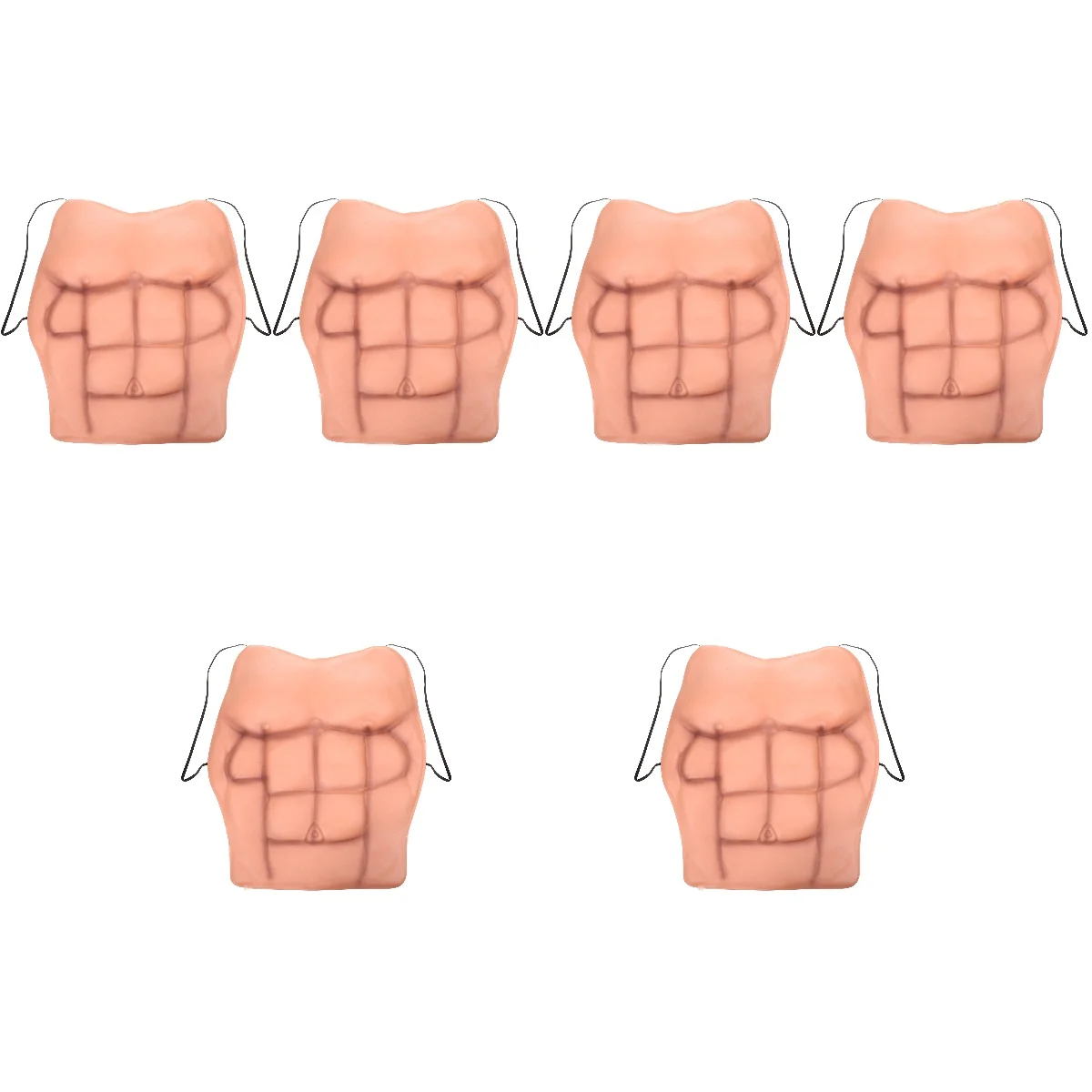 

6pcs 6 Pack Fake S Muscle Cosplay Costume Accessory Skin Suit Khaki Chest Halloween Adult Male