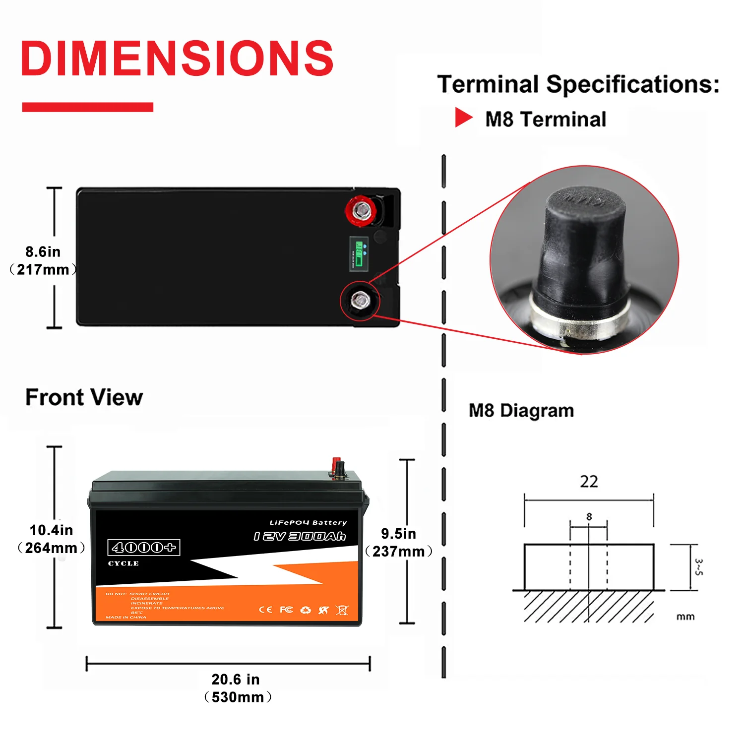 New 12V 300Ah LiFePO4 Battery Lithium Iron Phosphate Battery Built-in 4S 150A BMS For RV Campers Golf Trolling Motor Tax Free