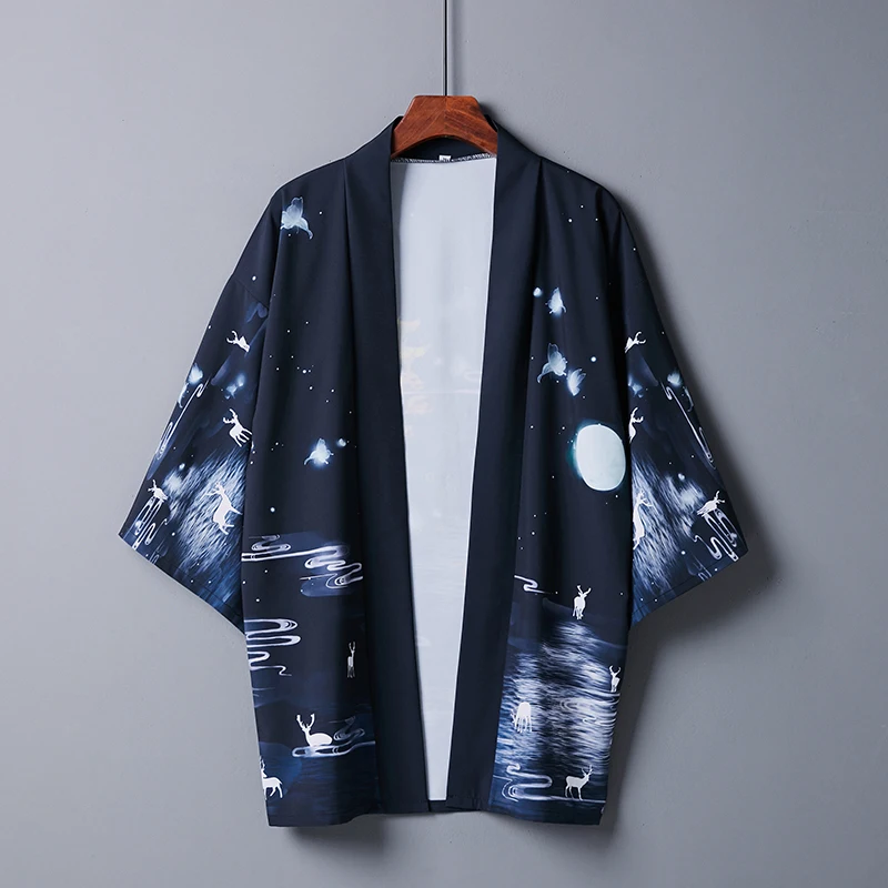 Japanese Retro Anime Kimono Cardigan Chinese Style Loose Versatile Student Haori Robe Sun Protection Clothing