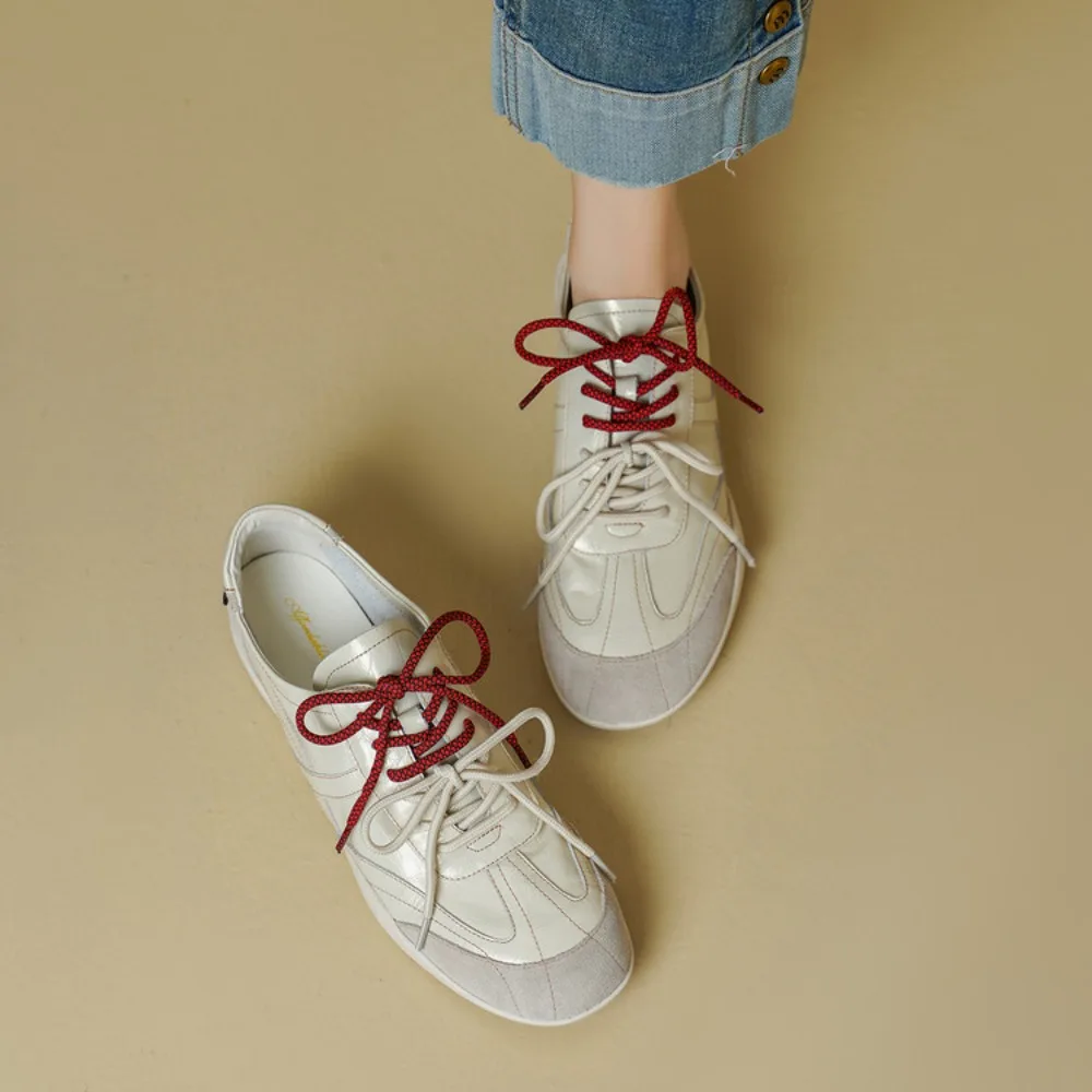 Women's Sneakers 2026 New Non-slip German Training Shoes for Women Flat Large-size Genuine Leather Running Female Shoes