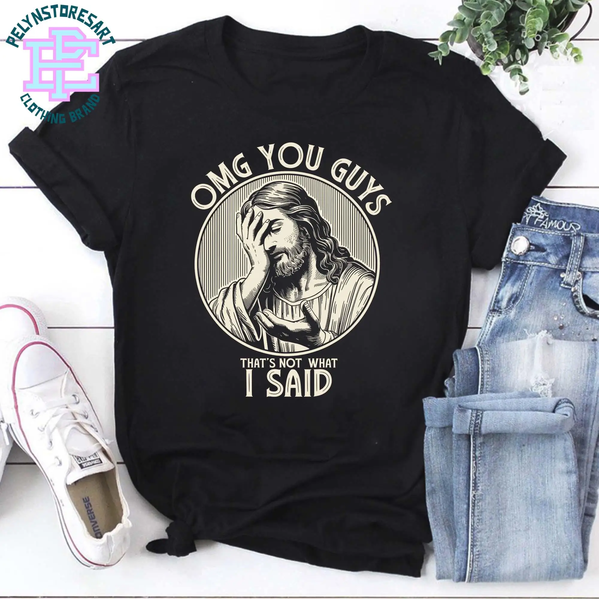 أوه نودي! أنت الناس! لم أقول ذلك! متعة المسيحية تي شيرت الإيمان الفكاهة تي شيرت الكتاب المقدس إقتباس ميمي تي شيرت يسوع الهدايا #5