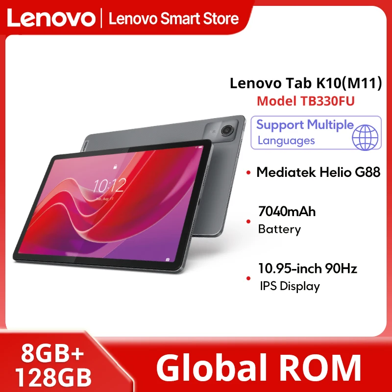 

Lenovo Tab K10 Tablet Original Global ROM 10.95-inch 90Hz 8GB 128GB MTK Helio G88 CPU IP52 7040mAh Pad PC
