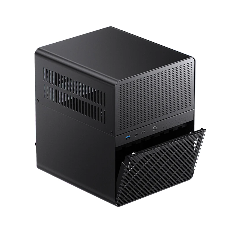 Alumínio N3 Case para ITX Motherboard, SFX Power Tower, dissipador de calor, 8 posição do disco rígido, chassi de porta tipo C, suporta SFX