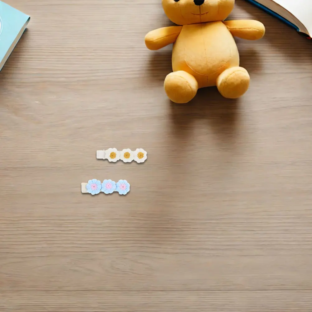 

10pcs Flower Hair Clips For Girls: Soft Woven Floral Hair Accessories, Vibrant Braided Design For Toddler Baby Girl Hairstyling