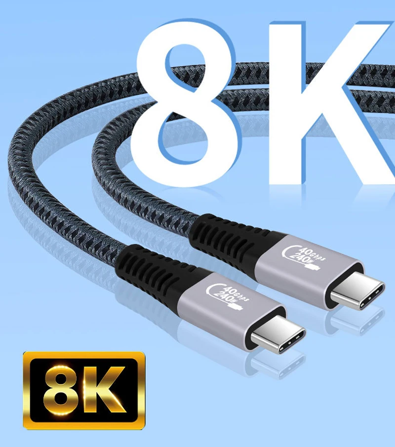 

0.5M/1M/2M USB 4.0 Data Cable Cord support 40Gbps Ultra-Fast Data Transmission 240W Fast Charging Display 8K 6K or Dual 4K Video