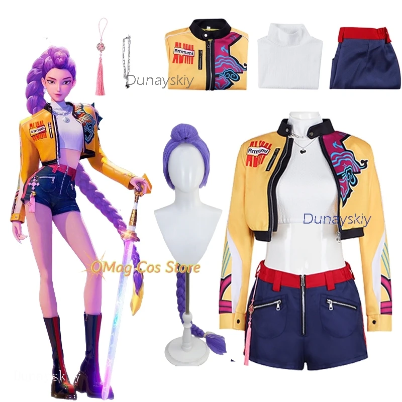 

K-Pop Mira Rumi Zoey Demon Hunters Stage Cosplay Costume Wig Clothes Wig Costume Halloween Girl Group Idol Roleplay Women Outfit
