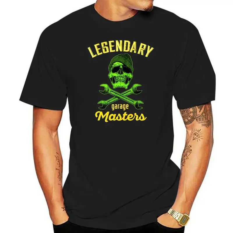 Legendary Garage Master Skull Tshirt Spanners Mechanic Cross Bones Tshirt PP146 men t shirt