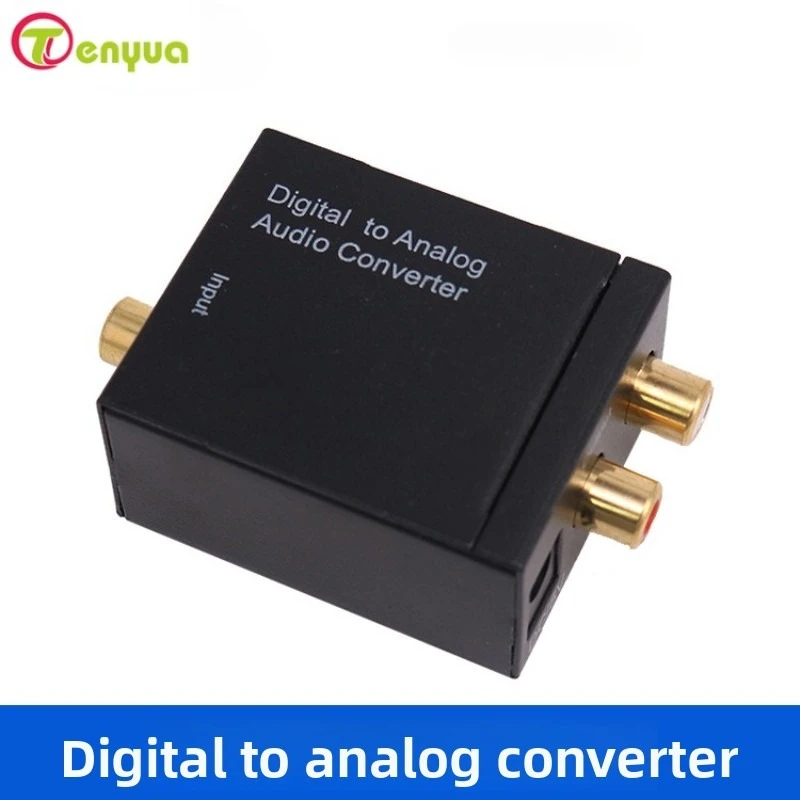 Digital Optical Toslink SPDIF Coax To Analog RCA Audio Converter Adapter With Fiber Cable