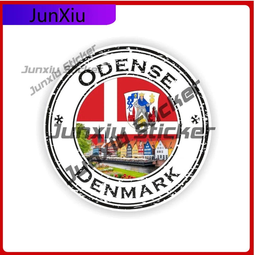 

Odense Denmark Seal Sticker Round Premium Exterior Decor For Window Fridge Sun Protection Decoration Auto Accessories Exterior
