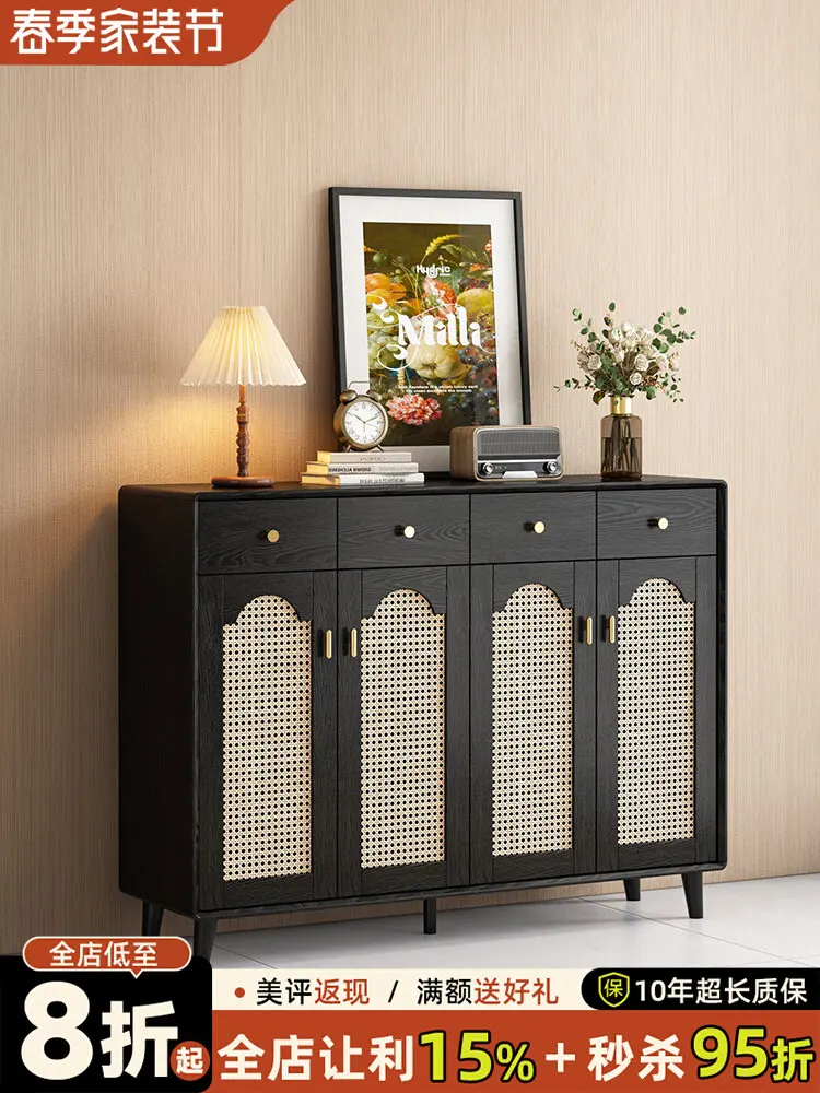 Shoe cabinet household door 2026 new popular high-end porch cabinet enters the door French storage cabinet