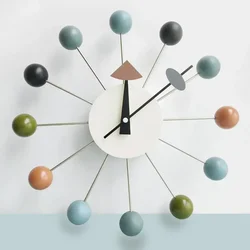 Nordic Nelson Ball Simple Mute Candy Wall Clock Living Room Dining Room Clock Creative Art Personality Fashion Wall Clock