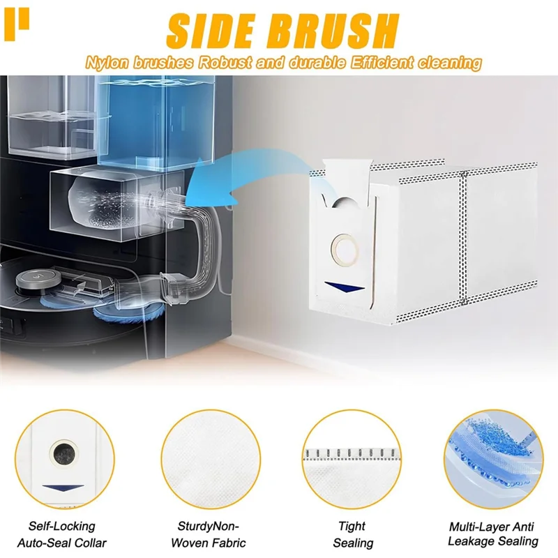 ABUS-para ECOVACS DEEBOT T30S Robot aspirador Cepillo Lateral principal filtros Hepa paño de mopa almohadillas bolsas de polvo piezas de repuesto