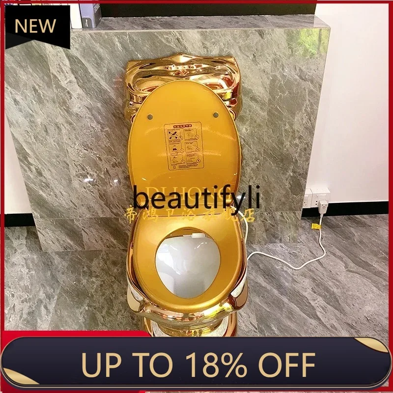 

Z189 f156 European Style New Gold Smart Toilet No Water Preure Limitation Flushing Drying Rich Gold Toilet Bathroom Sanitary Wa