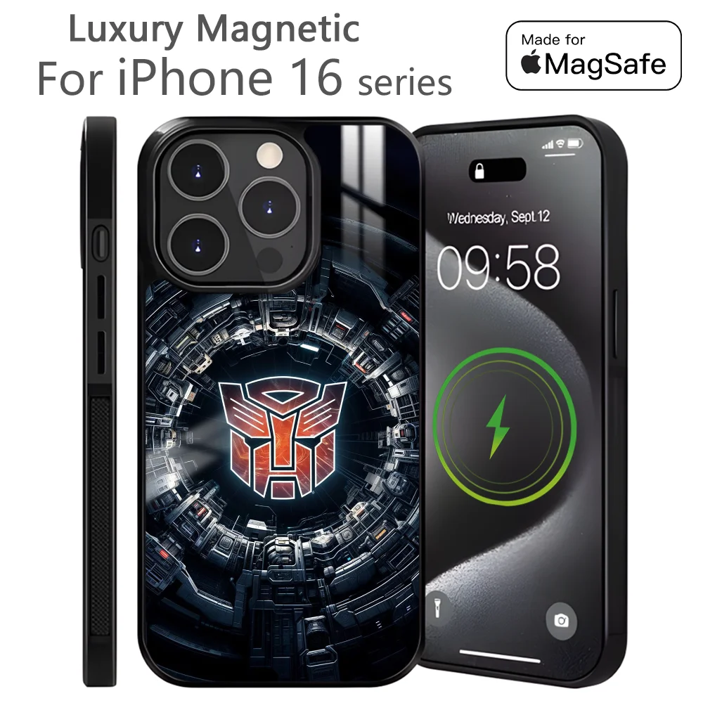 T-Transformers Cool Movie Phone Case For iPhone 16 15 14 13 12 11 Pro Max Plus Mini Magnetic Magsafe Wireless Charging Cover