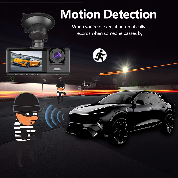 داش كام 3 قنوات 1080p Hd كاميرا أمامية وخلفية وداخلية مسجل فيديو للسيارة Dvr صندوق أسود سجل القيادة للسيارة