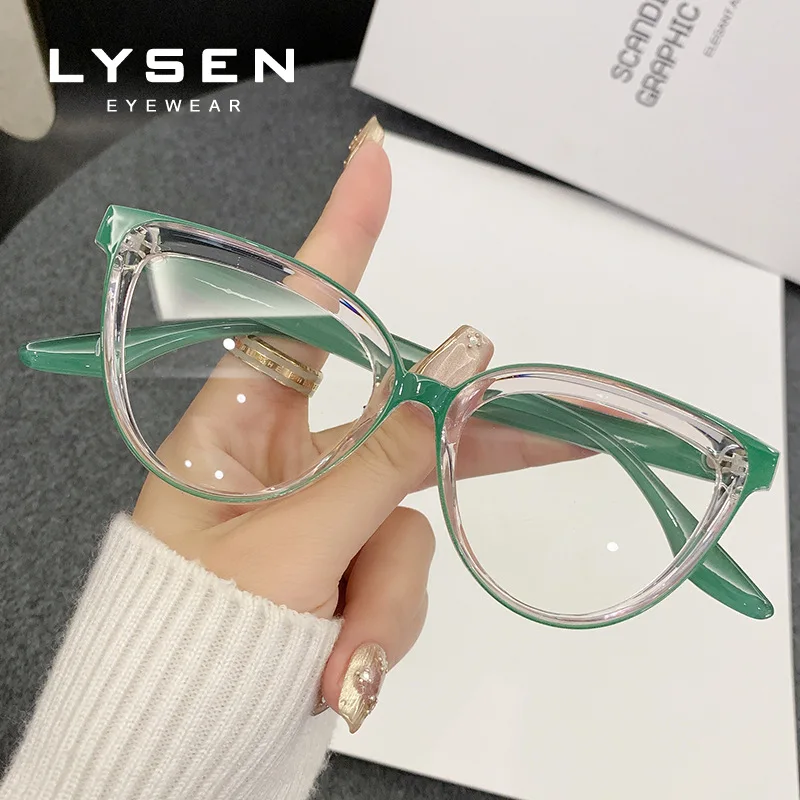 LYSEN الحد الأدنى تنوعا عين القط المرأة نظارات للقراءة المضادة للانعكاس قصر النظر مخصص النظارات الطبية التقدمية #2