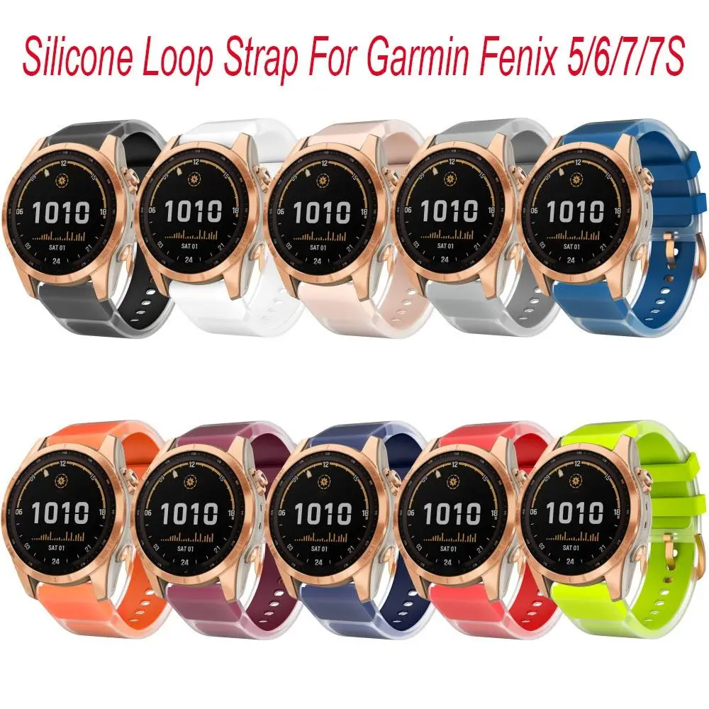 

Silicone Watch Band Replacement Fashion Silicone Loop Strap Adjustable Quick Release for Garmin Fenix 5/6/7/7S