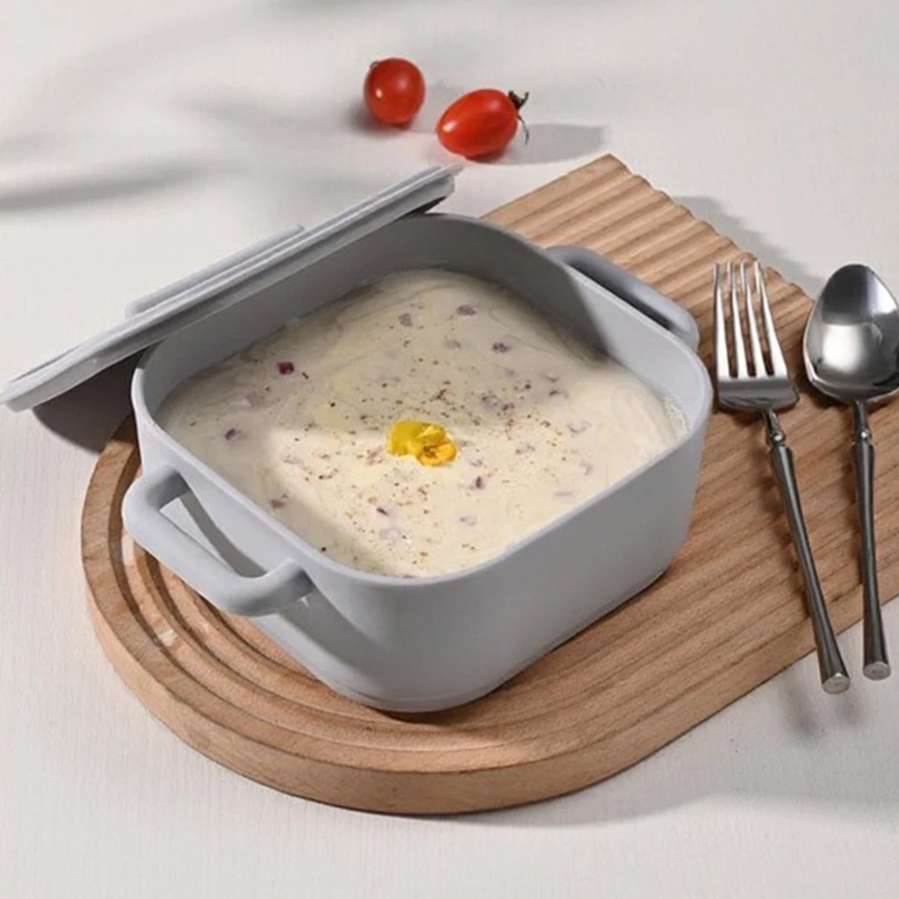 Silicone Steamer for Microwave Food Prep with Stacked Compartments Steam Venting Cover and Heat Resistant Material Base