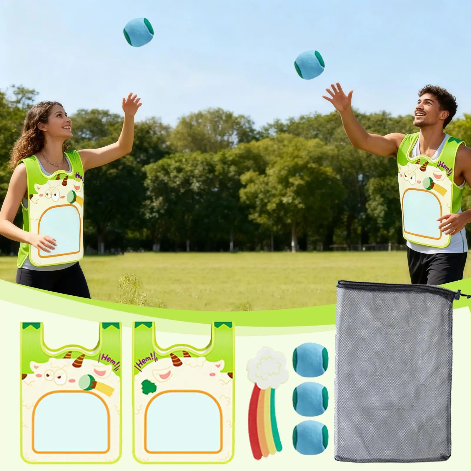 Toss And Catch Game Sticky Soft Throwing Balls Children Toss Games For Outdoor Backyard Lawn Beach Poolside Camping Travel