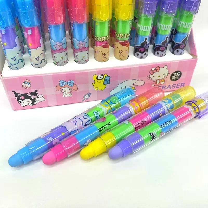 Cute Sanrio Cute Eraser Bullet Eraser Cartoon Student Stationery Award Points Small Gift Wholesale Portable Student Supplies