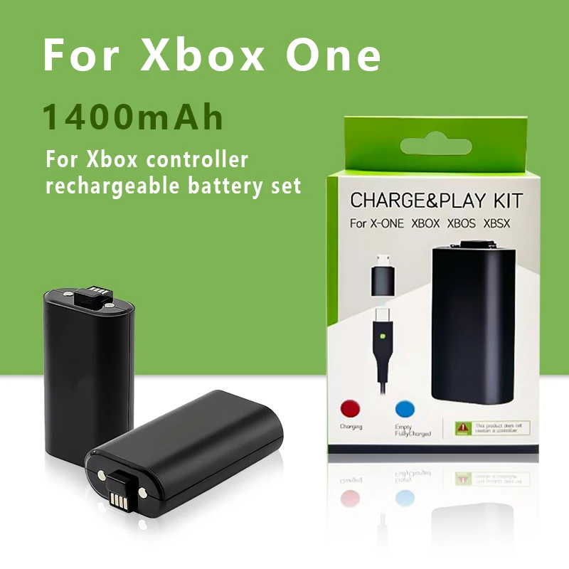 Литий-ионная аккумуляторная батарея емкостью 1400 мАч для Xbox Series X/S, Xbox One, Xbox One S, Xbox One X, беспроводной контроллер Xbox One Elite Литий-ионная аккумуляторная батарея емкостью 1400 мАч для Xbox Series X/S, Xbox One, Xbox One S, Xbox One X, беспроводной контроллер Xbox One Elite