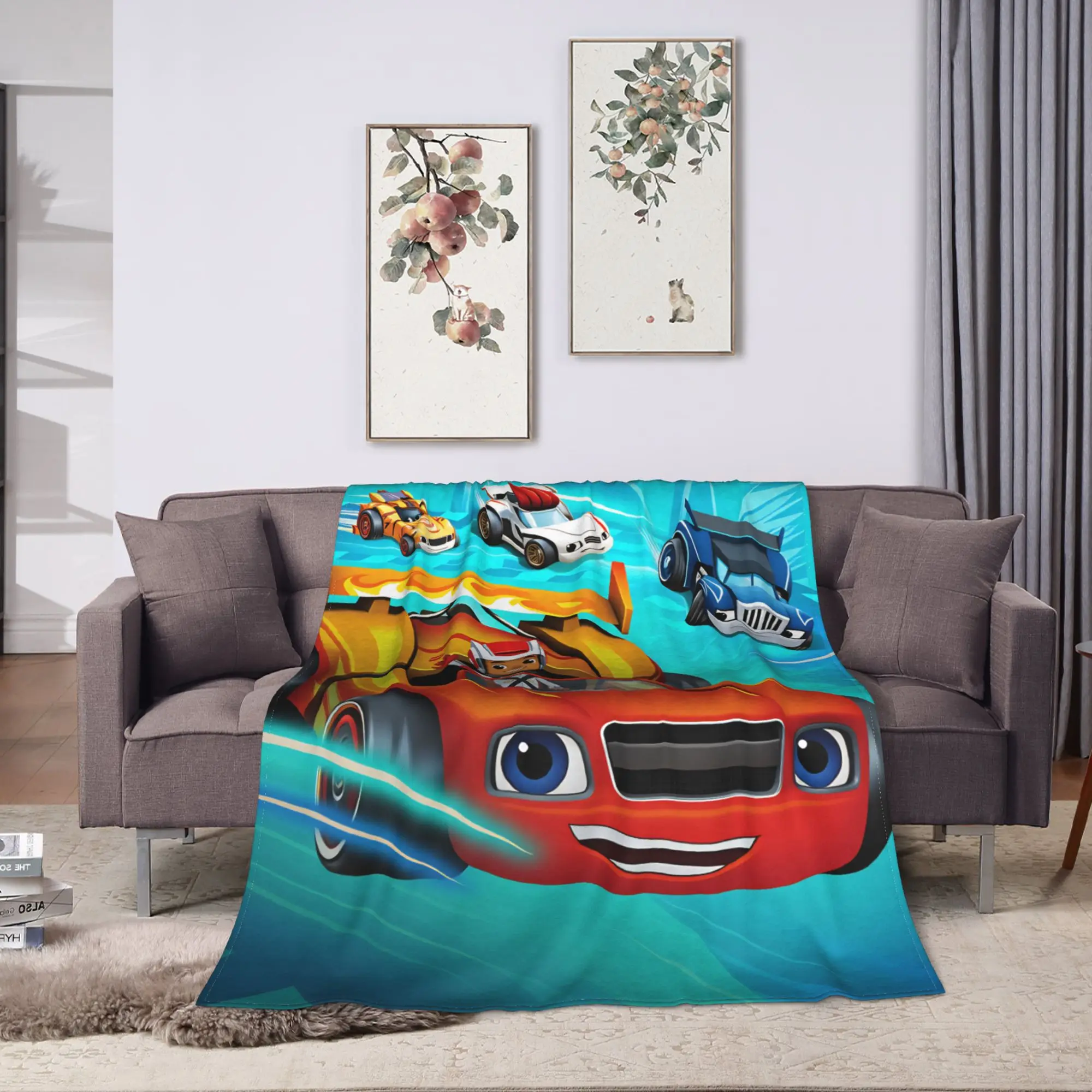 Warm Soft Blankets Travel Blaze and the Monster M-Machines Throw Blanket  Flannel Bedspread For Home Decor Funny Sofa Bed Cover